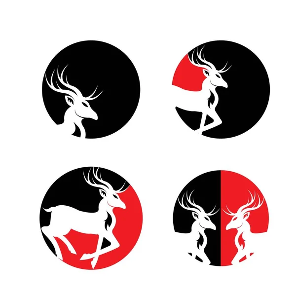 Modèle Logo Cerf Illustration Vectorielle Icône Design — Image vectorielle