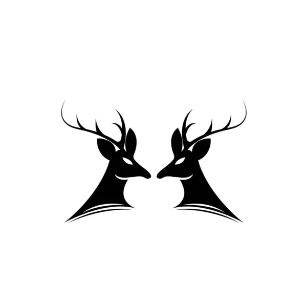 Modèle Logo Cerf Illustration Vectorielle Icône Design — Image vectorielle