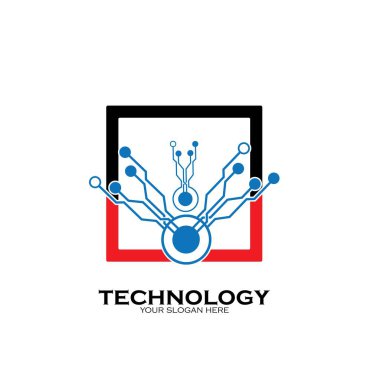 Teknoloji Logosu Tasarım Vektörü, Amblem, Tasarım Konsepti, Yaratıcı Sembol, Simge Simgesi, Simge