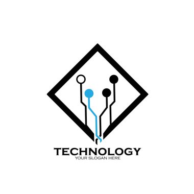 Teknoloji Logosu Tasarım Vektörü, Amblem, Tasarım Konsepti, Yaratıcı Sembol, Simge Simgesi, Simge