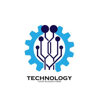 Teknoloji Logosu Tasarım Vektörü, Amblem, Tasarım Konsepti, Yaratıcı Sembol, Simge Simgesi, Simge