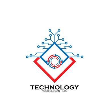 Teknoloji Logosu Tasarım Vektörü, Amblem, Tasarım Konsepti, Yaratıcı Sembol, Simge Simgesi, Simge