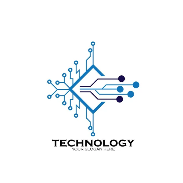 Tecnologia Logo Template Design Vector Emblema Conceito Design Símbolo Criativo —  Vetores de Stock