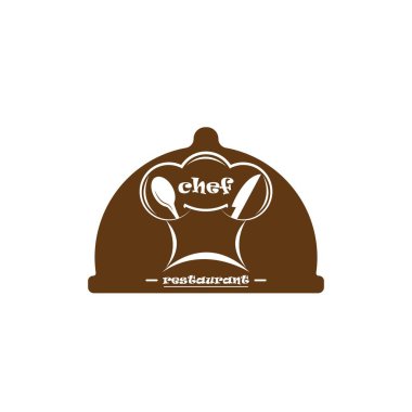 Şef şapka simgesi logo şablonu çizimi