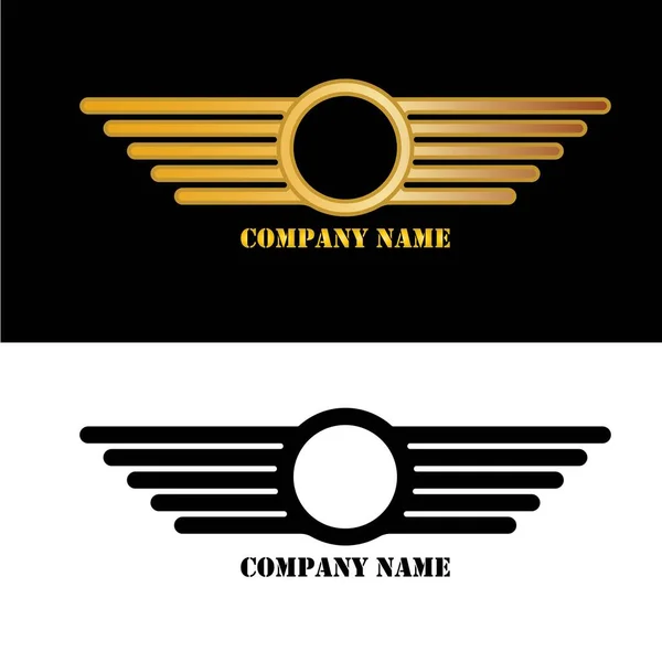 Vleugels Gouden Logo Template Vector Illustratie — Stockvector