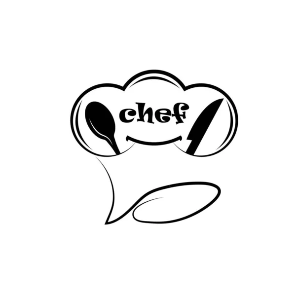 Chef Cappello Icona Logo Modello Vettoriale Illustrazione — Vettoriale Stock