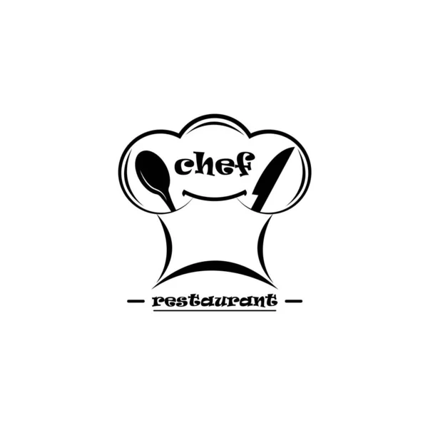 Modèle Logo Icône Chapeau Chef Illustration Vectorielle — Image vectorielle