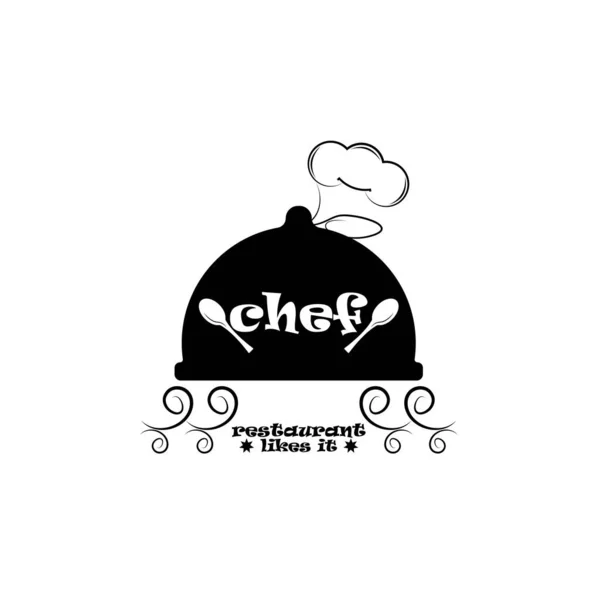 Chef Sombrero Icono Logotipo Plantilla Vector Ilustración — Vector de stock