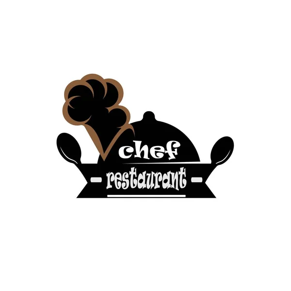 Chef Sombrero Icono Logotipo Plantilla Vector Ilustración — Vector de stock