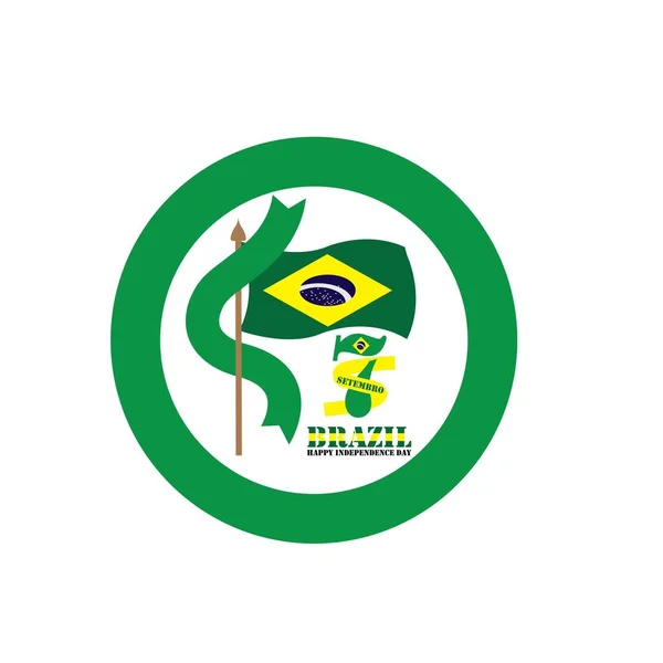 Brasil Día Independencia Plantilla Diseño Vectorial — Vector de stock