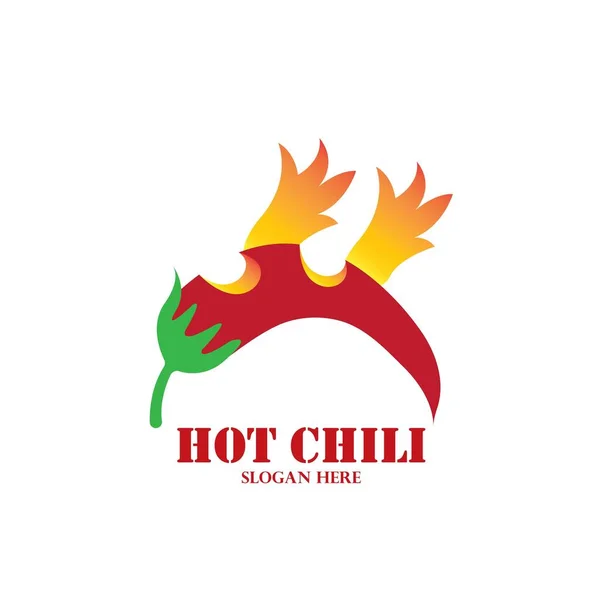 Chili Logo Tasarım Şablonu Hot Chili Logo Tasarım Konsepti — Stok Vektör