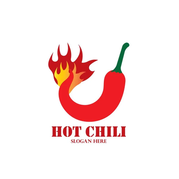 Chili Logo Tasarım Şablonu Hot Chili Logo Tasarım Konsepti — Stok Vektör