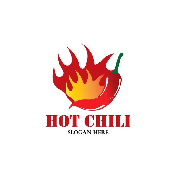 Chili Logo Tasarım Şablonu Hot Chili Logo Tasarım Konsepti — Stok Vektör