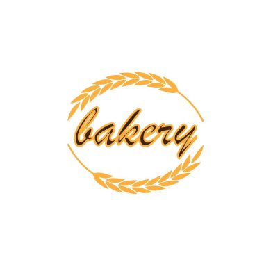 Buğday vektör illüstrasyonlu Pastane Logo Rozeti