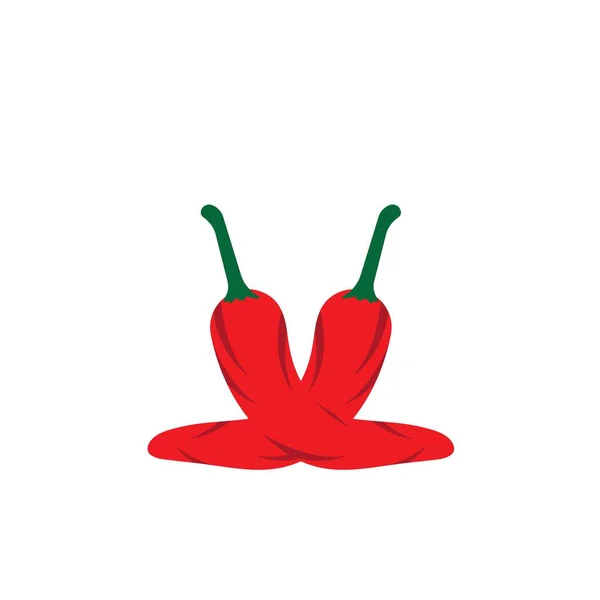 Templat Desain Chili Logo Desain Logo Hot Chili - Stok Vektor
