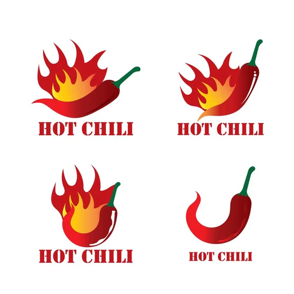 Chili Logo Tasarım Şablonu Hot Chili Logo Tasarım Konsepti — Stok Vektör