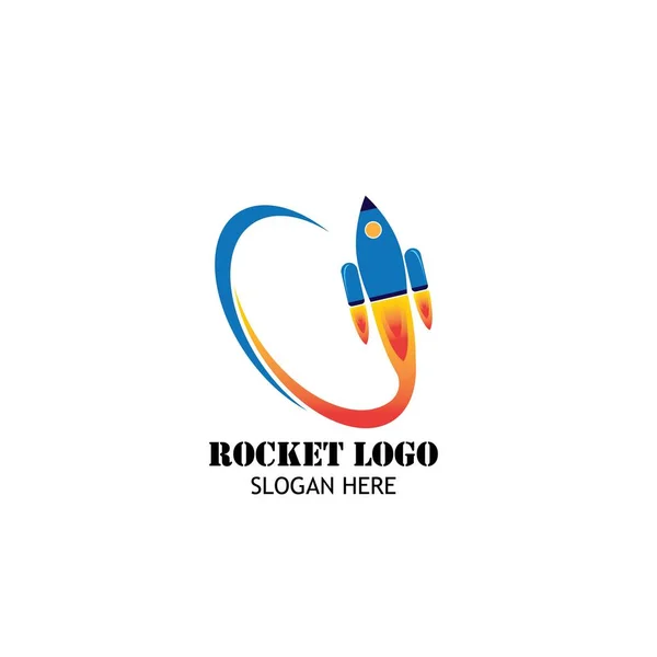 ロケットロゴデザインテンプレートベクトルイラスト — ストックベクタ