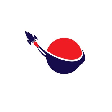 Roket logosu tasarım şablonu çizimi