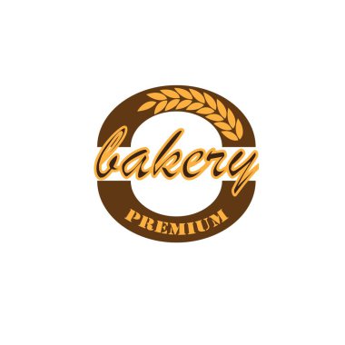 Buğday vektör illüstrasyonlu Pastane Logo Rozeti