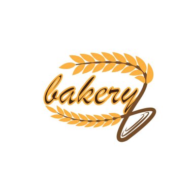 Buğday vektör illüstrasyonlu Pastane Logo Rozeti