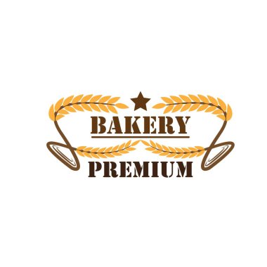 Buğday vektör illüstrasyonlu Pastane Logo Rozeti