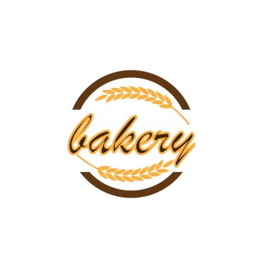 Buğday vektör illüstrasyonlu Pastane Logo Rozeti