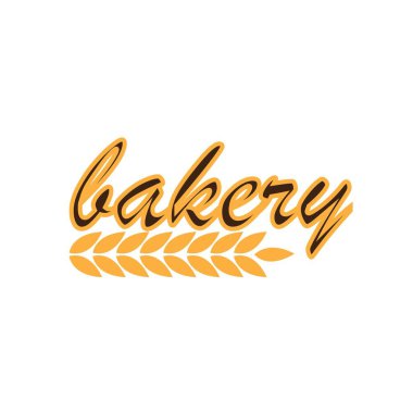 Buğday vektör illüstrasyonlu Pastane Logo Rozeti