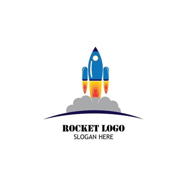 ロケットロゴデザインテンプレートベクトルイラスト — ストックベクタ