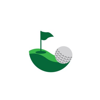 Golf simgesi logo tasarımı şablon çizimi