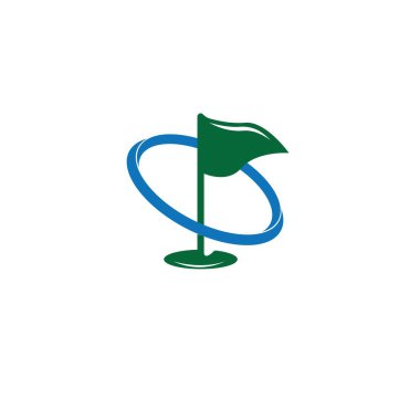Golf simgesi logo tasarımı şablon çizimi