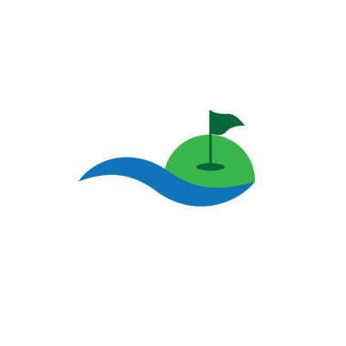 Golf simgesi logo tasarımı şablon çizimi