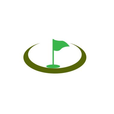 Golf simgesi logo tasarımı şablon çizimi