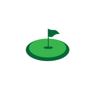 Golf simgesi logo tasarımı şablon çizimi