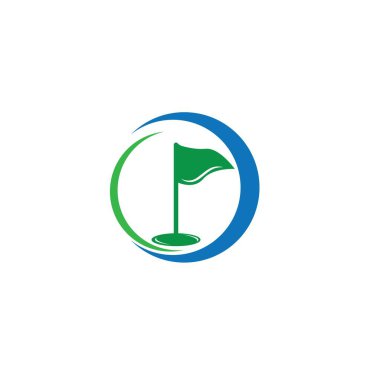 Golf simgesi logo tasarımı şablon çizimi
