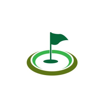 Golf simgesi logo tasarımı şablon çizimi