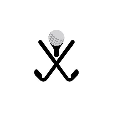 Golf simgesi logo tasarımı şablon çizimi