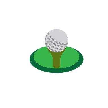 Golf simgesi logo tasarımı şablon çizimi