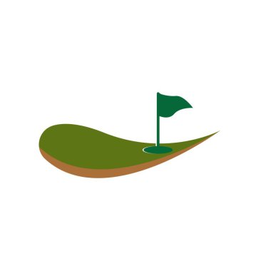 Golf simgesi logo tasarımı şablon çizimi