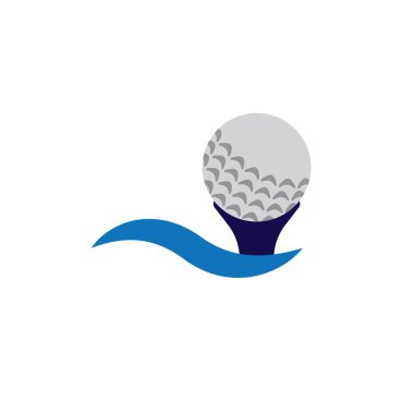 Golf simgesi logo tasarımı şablon çizimi
