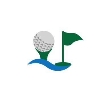 Golf simgesi logo tasarımı şablon çizimi