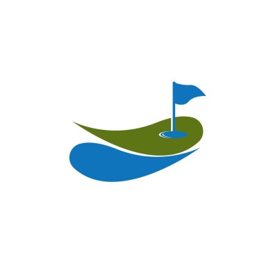 Golf simgesi logo tasarımı şablon çizimi