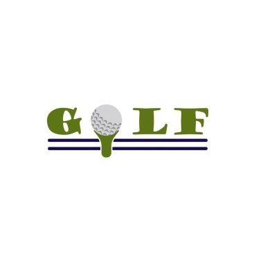 Golf simgesi logo tasarımı şablon çizimi