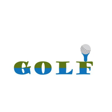 Golf simgesi logo tasarımı şablon çizimi