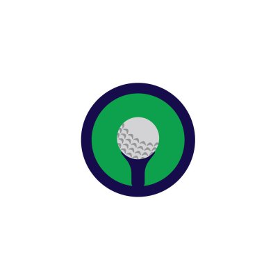 Golf simgesi logo tasarımı şablon çizimi