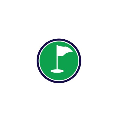Golf simgesi logo tasarımı şablon çizimi