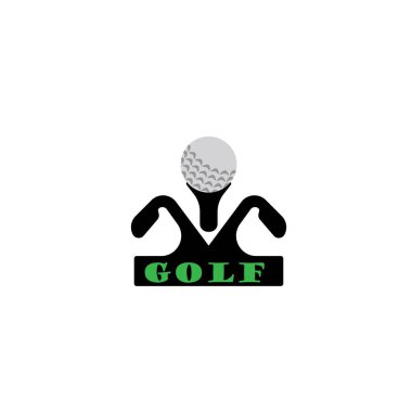 Golf simgesi logo tasarımı şablon çizimi