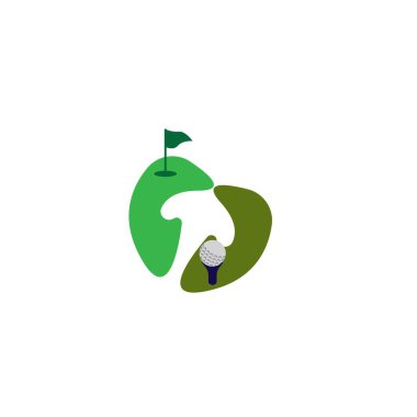 Golf simgesi logo tasarımı şablon çizimi