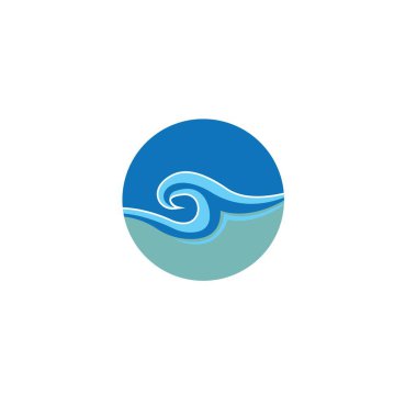 Su Dalgası sembolü ve simge Logo Şablonu vektör çizimi