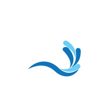 Su Dalgası sembolü ve simge Logo Şablonu vektör çizimi