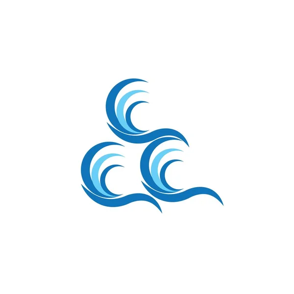 Símbolo Onda Água Ícone Logo Template Vector Illustration —  Vetores de Stock